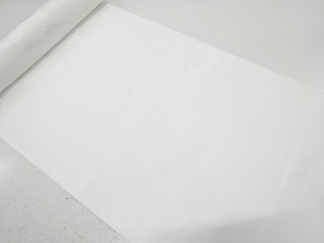 JAPANESE KIMONO / ANTIQUE BOLT FOR JUBAN / WOVEN STREAM & KIKU